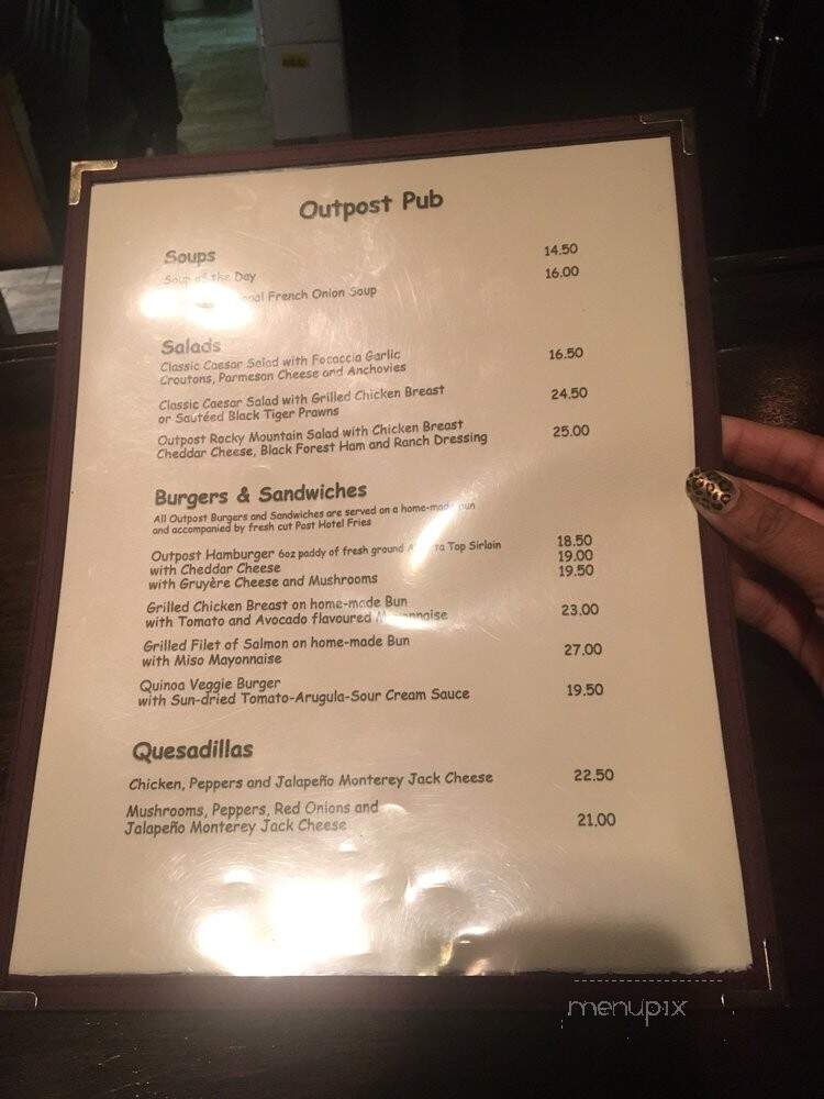 The Outpost - Lake Louise, AB menu_pic