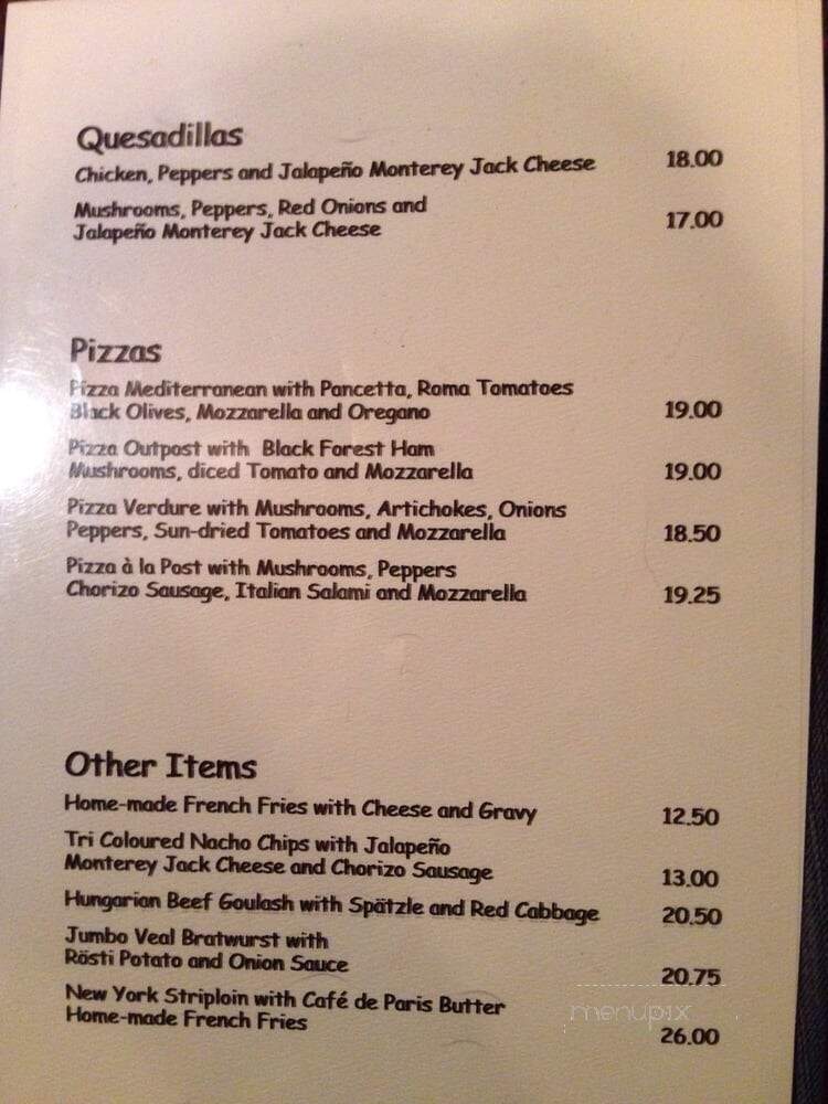 The Outpost - Lake Louise, AB menu_pic