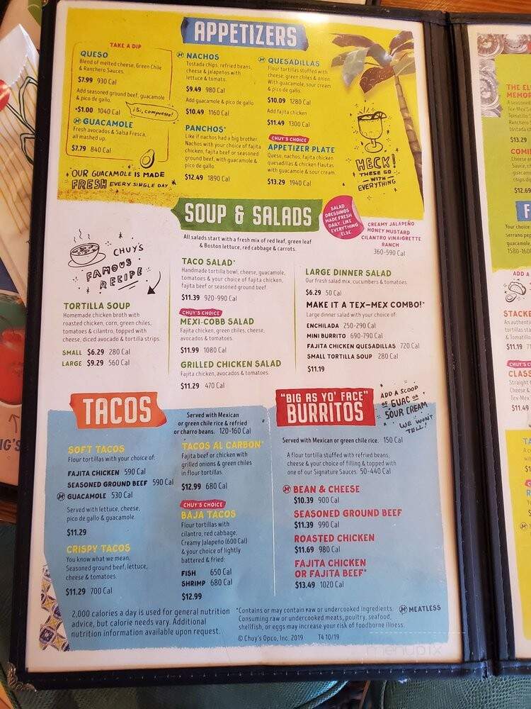 Chuy's - Lakewood, CO menu_pic