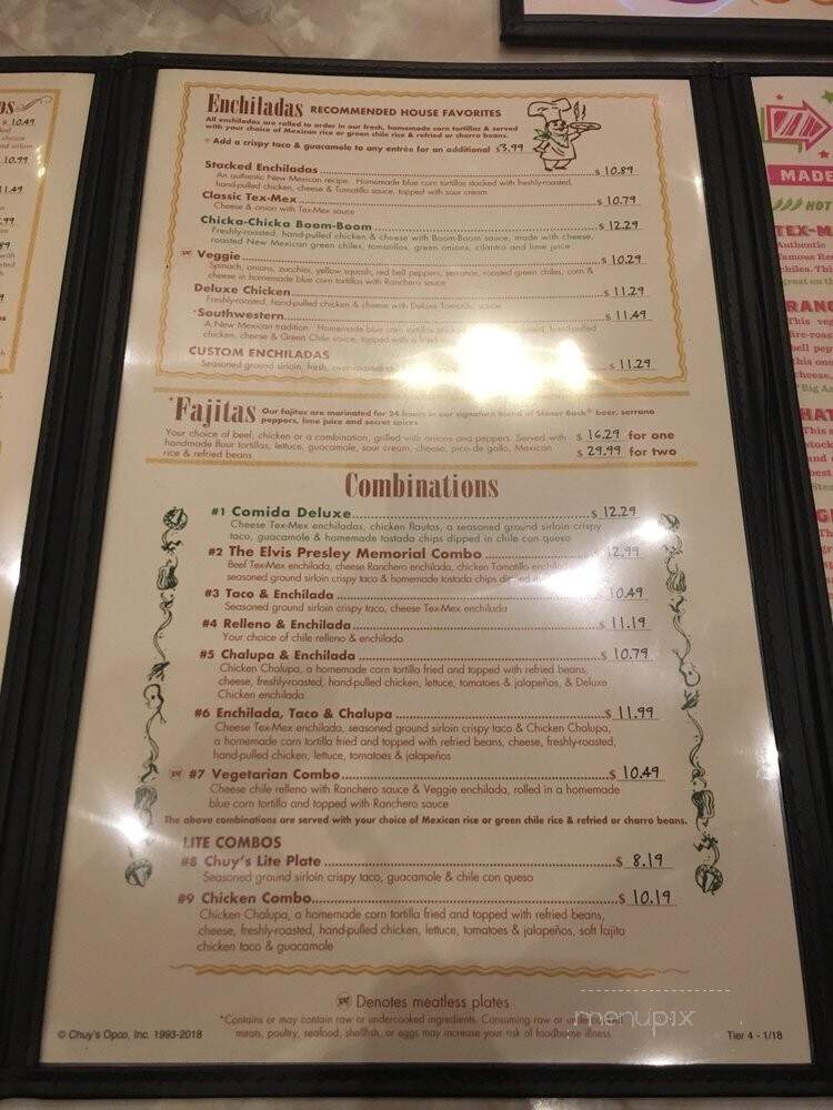 Chuy's - Lakewood, CO menu_pic