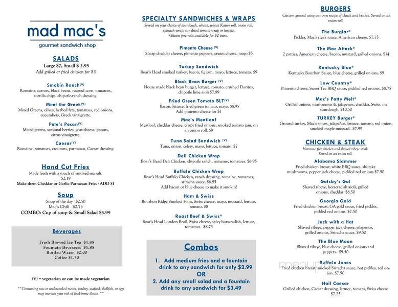 Mad Mac's Gourmet Sandwich - Forest Park, GA menu_pic