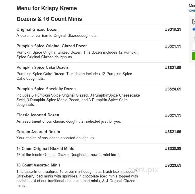 Krispy Kreme - Rome, GA menu_pic