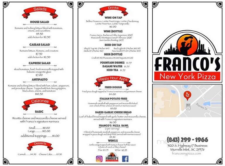 Franco's NY Pizza - Murrells Inlet, SC menu_pic