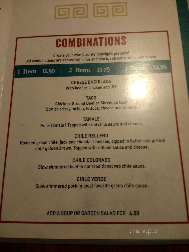Rodrigo's Mexican Grill - Laguna Hills, CA menu_pic