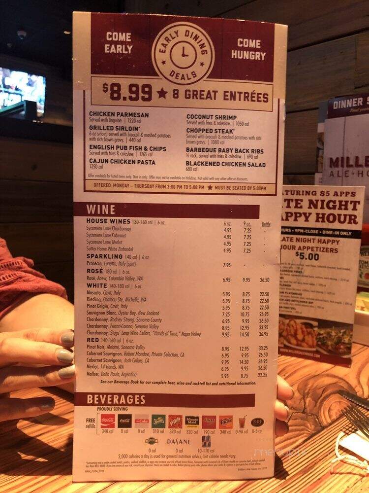 Miller's Ale House - Franklin, TN menu_pic