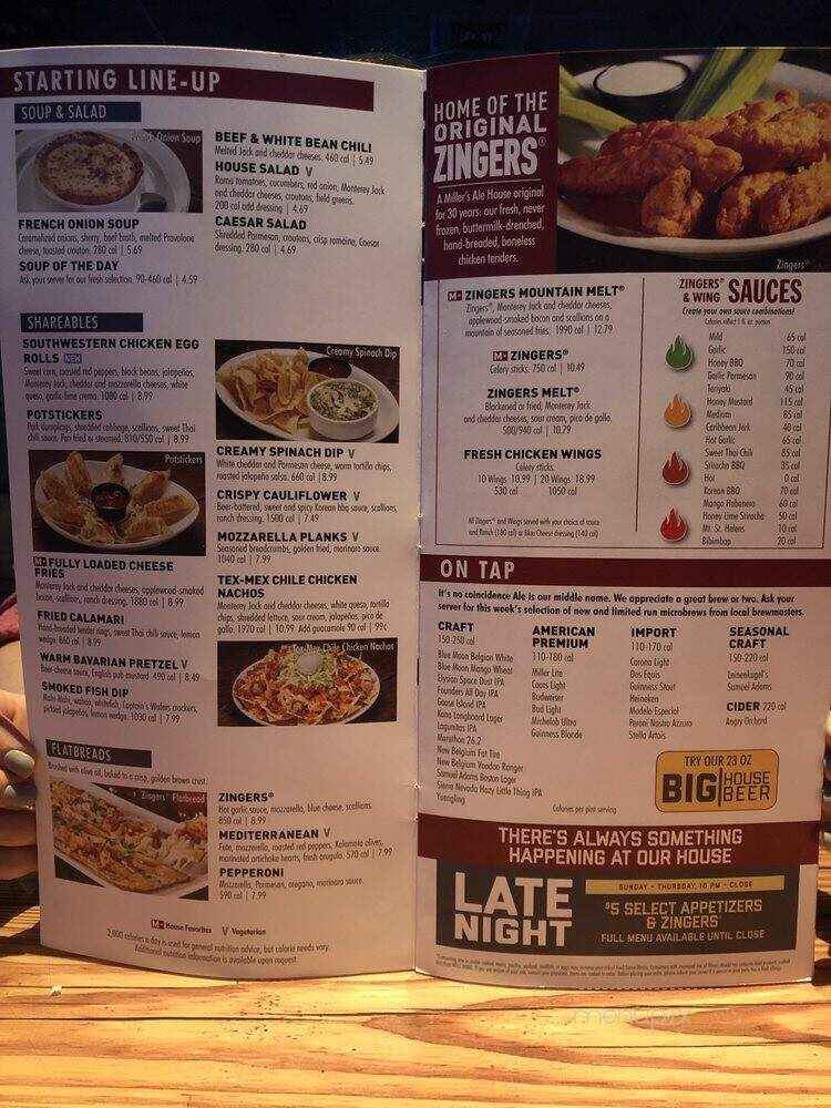 Miller's Ale House - Franklin, TN menu_pic