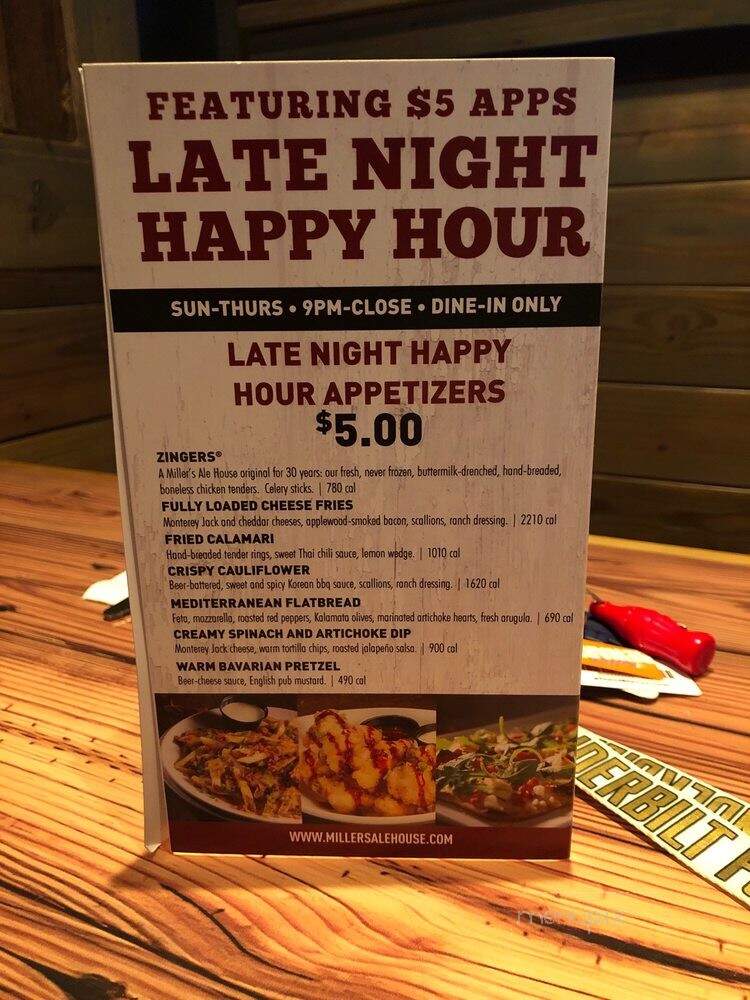 Miller's Ale House - Franklin, TN menu_pic