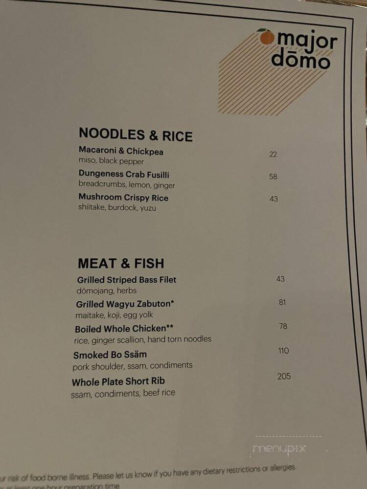 Majordomo - Los Angeles, CA menu_pic
