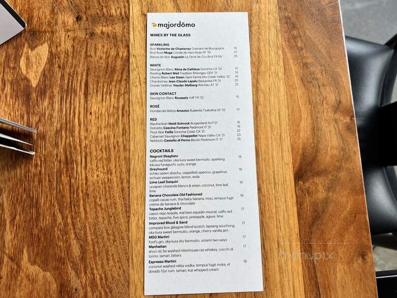 Majordomo - Los Angeles, CA menu_pic