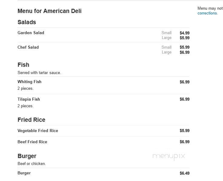 American Deli - Statesville, NC menu_pic