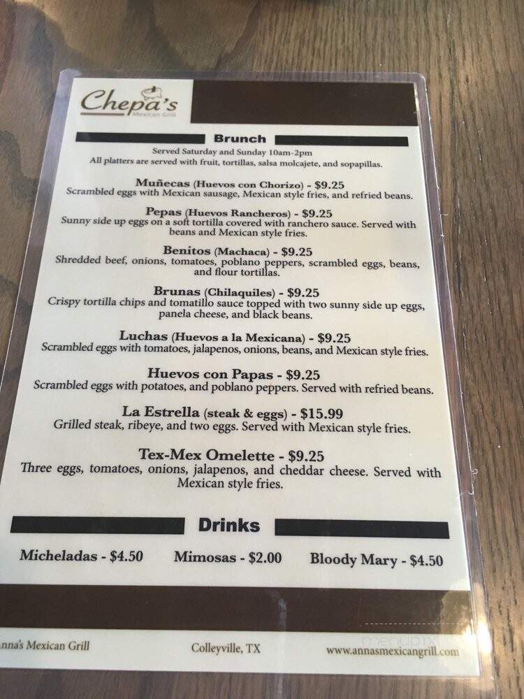 Chepa's Mexican Grill - Allen, TX menu_pic