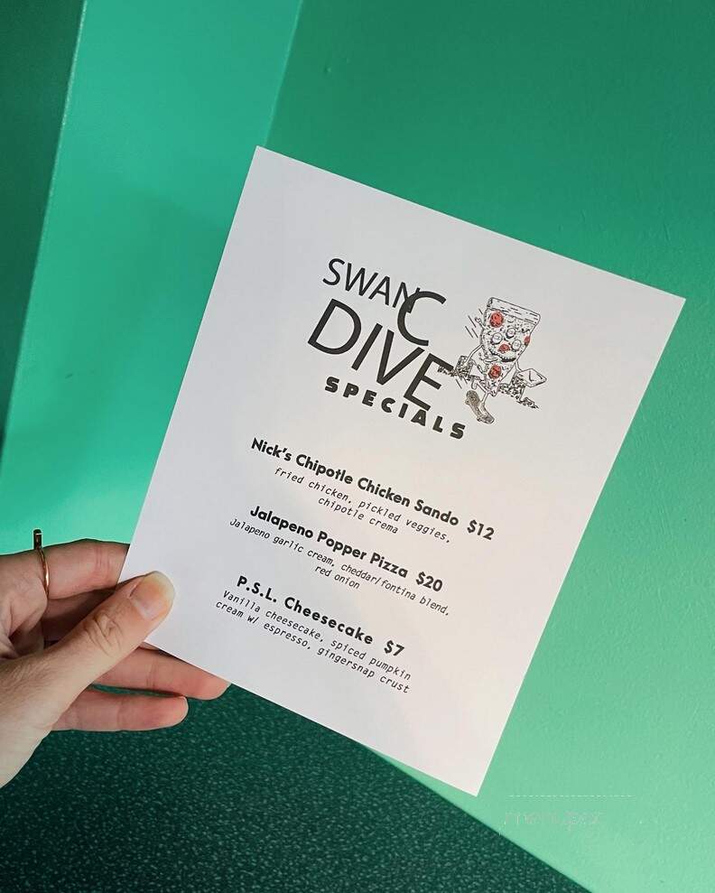 Swan Dive - Rochester, NY menu_pic