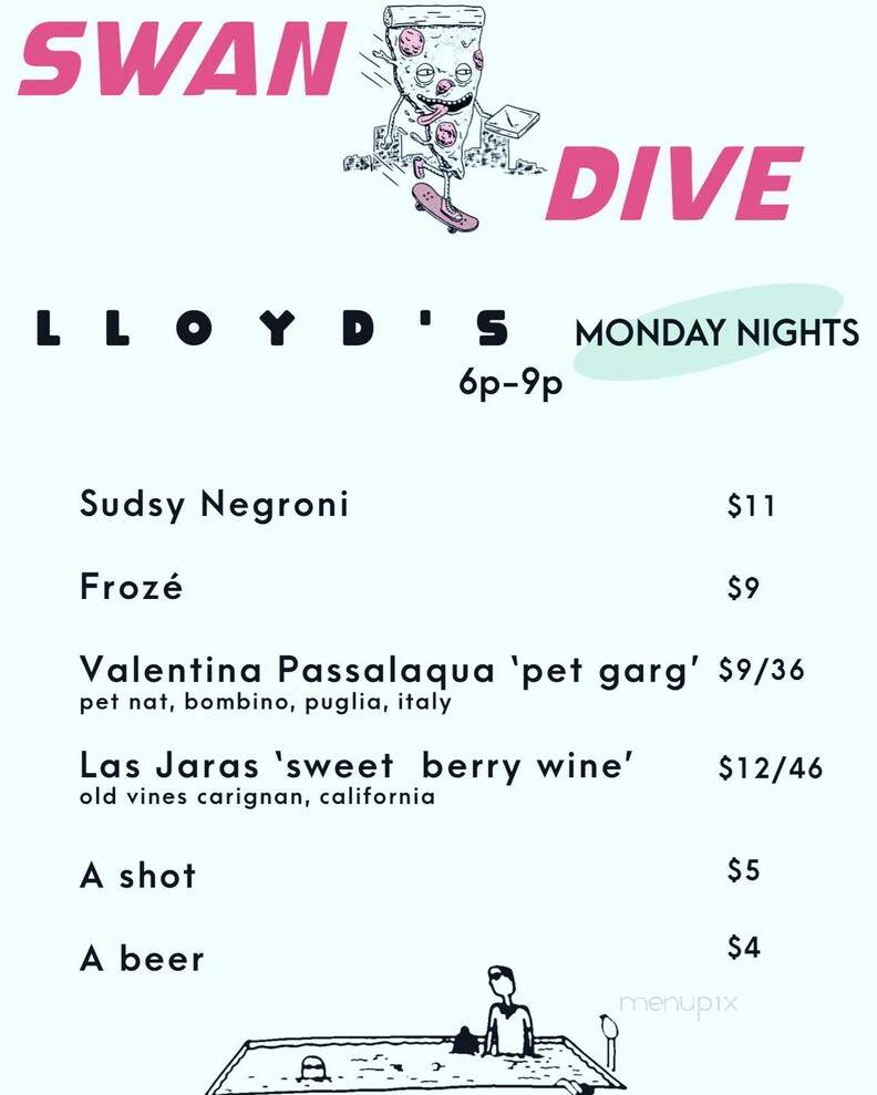 Swan Dive - Rochester, NY menu_pic
