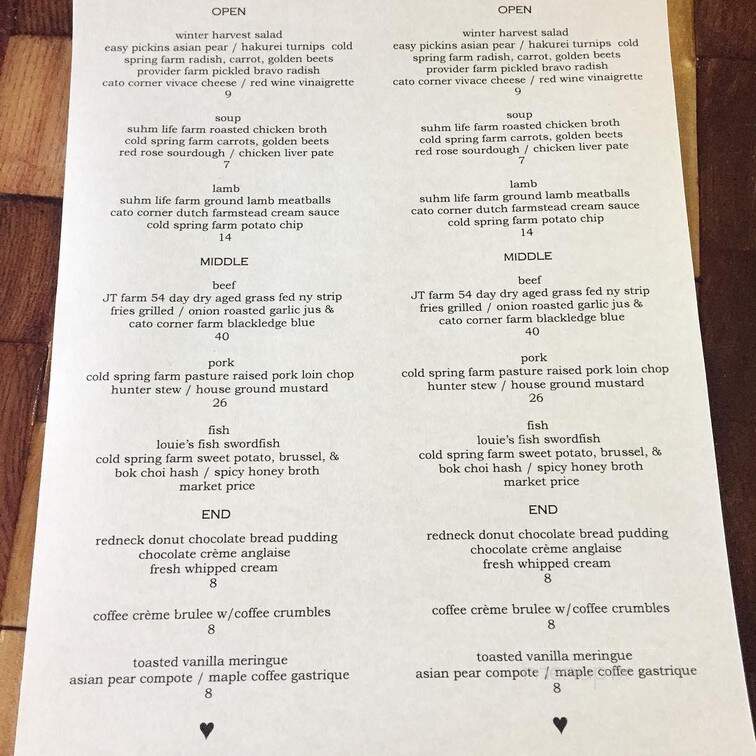 Vintage - Colchester, CT menu_pic