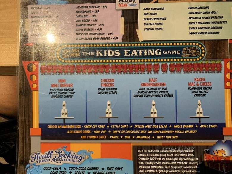 Melt Cedar Point - Sandusky, OH menu_pic