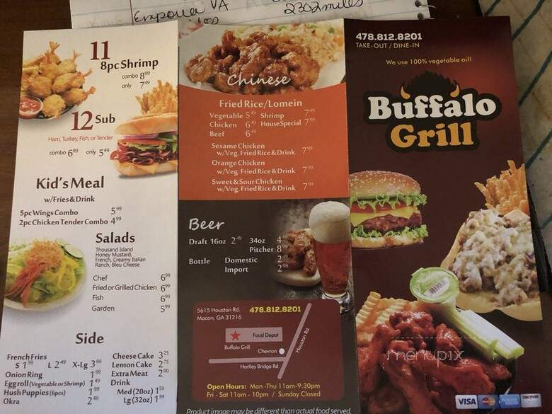 Buffalo Grill - Macon, GA menu_pic
