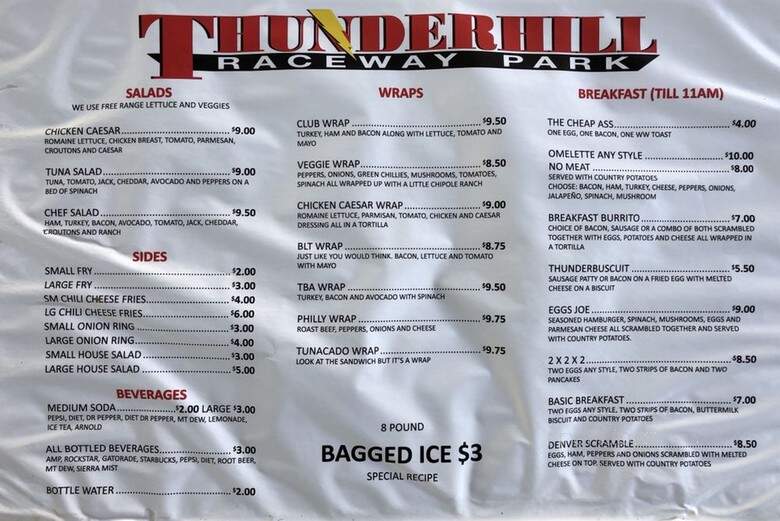 Thunderhill Grill - Willows, CA menu_pic
