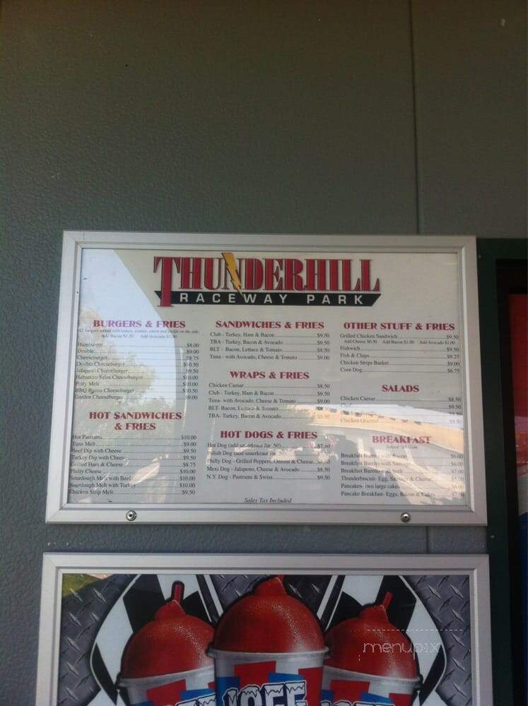 Thunderhill Grill - Willows, CA menu_pic