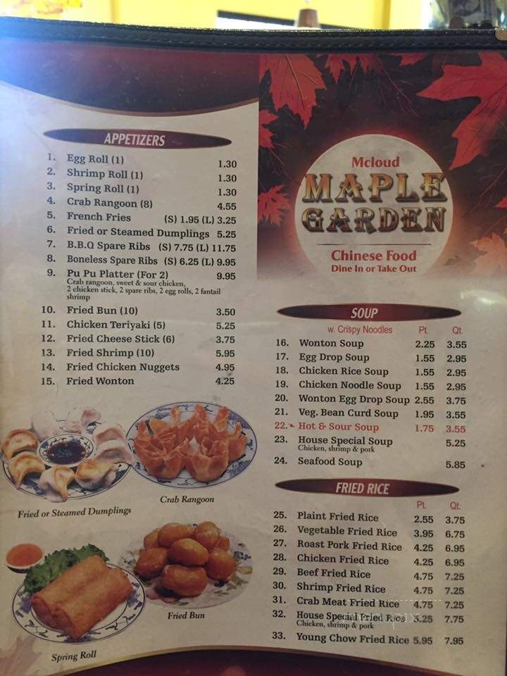 Mcloud Maple Garden - McLoud, OK menu_pic