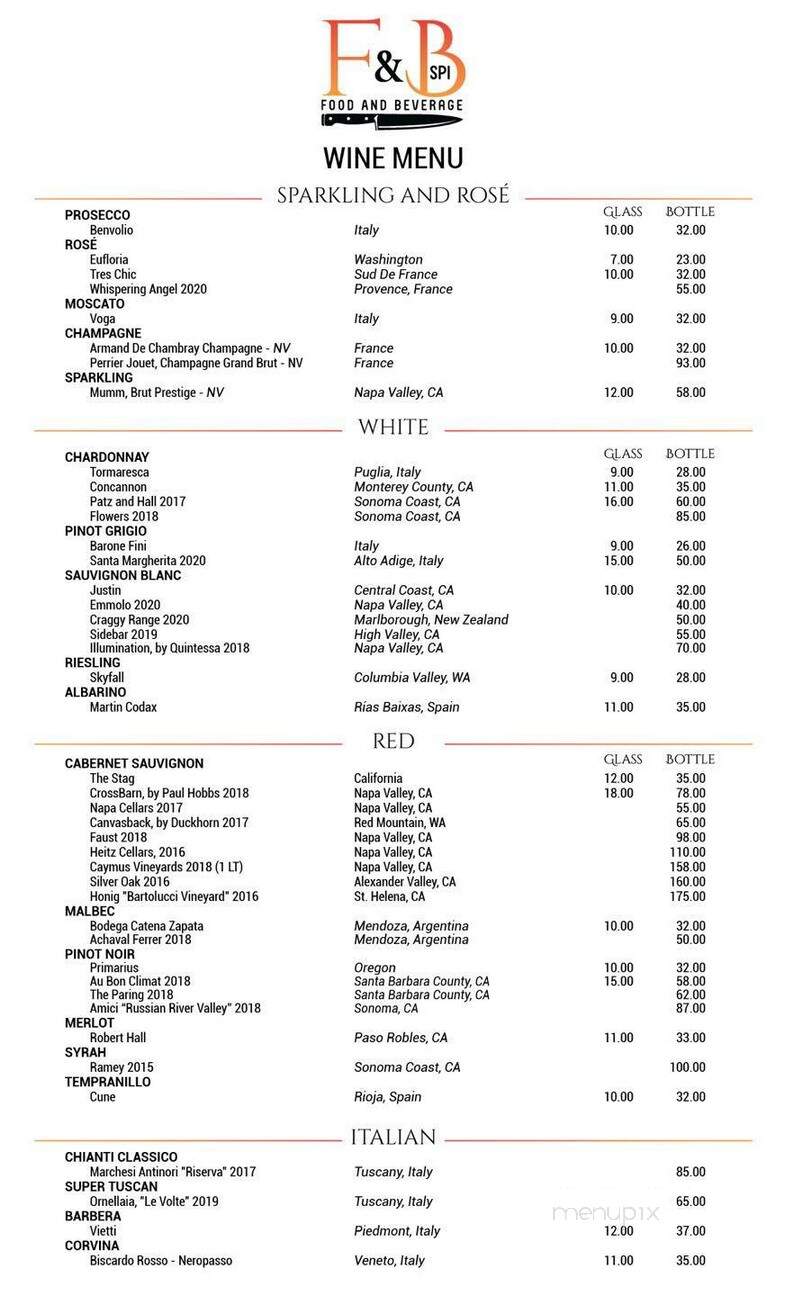 F&B - South Padre Island, TX menu_pic