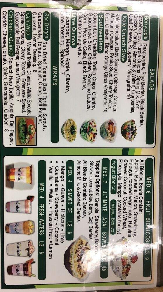 Bionicos Covina - Covina, CA menu_pic