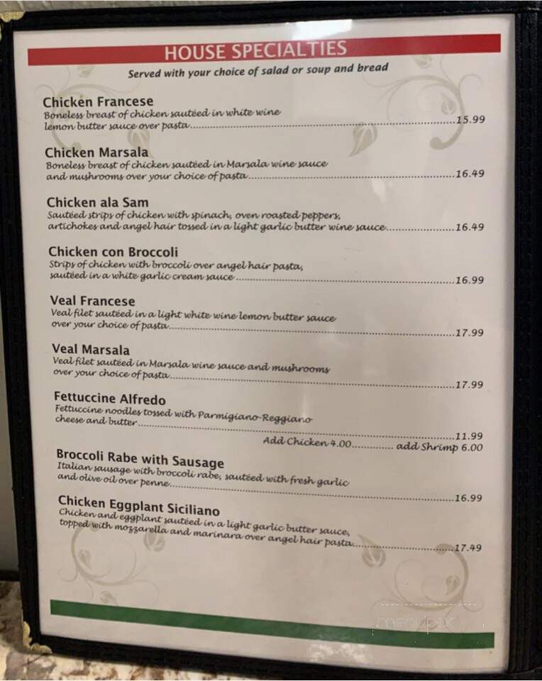 Sammy's Pizzeria & Restaurant - Wildwood, FL menu_pic