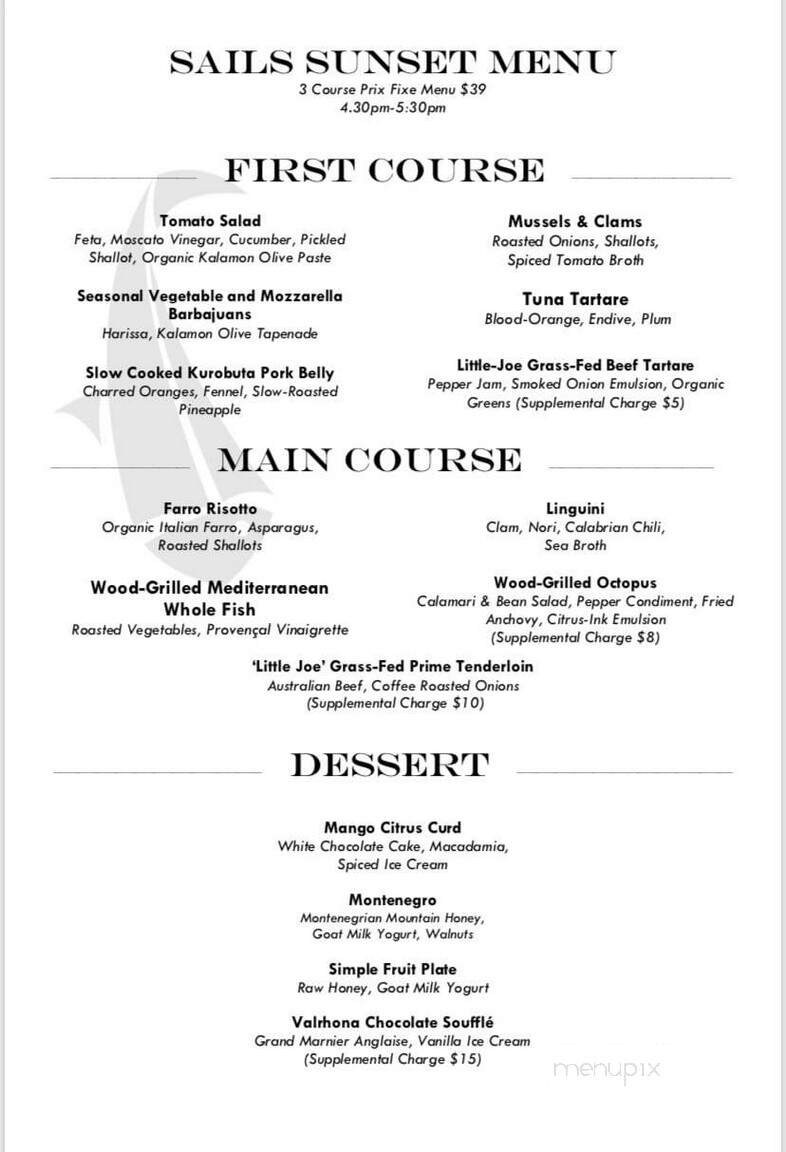 Sails Restaurant - Naples, FL menu_pic