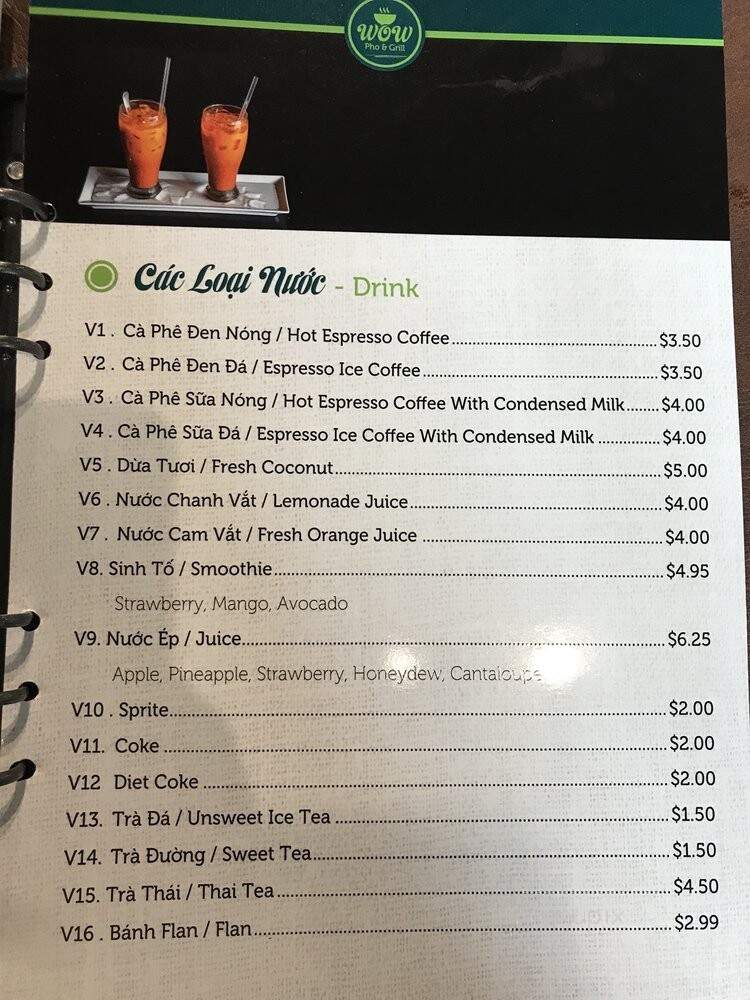 Wow Pho & Grill - Woodstock, GA menu_pic