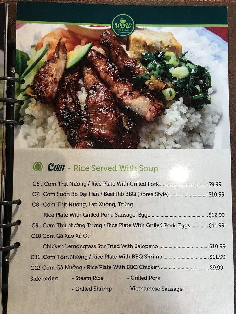 Wow Pho & Grill - Woodstock, GA menu_pic