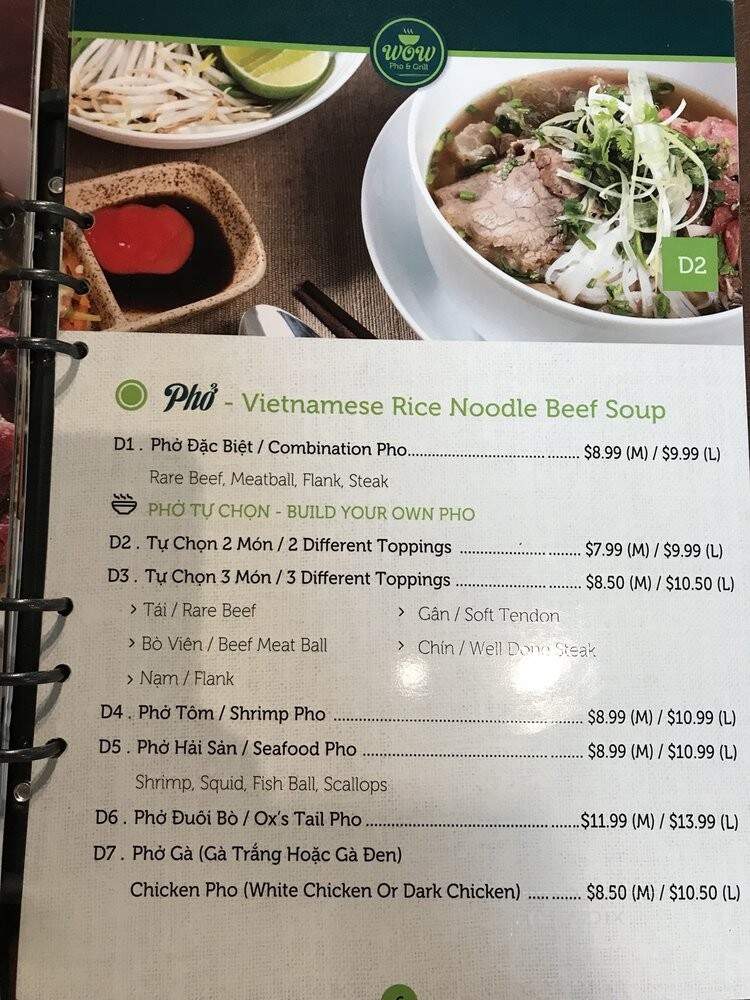 Wow Pho & Grill - Woodstock, GA menu_pic