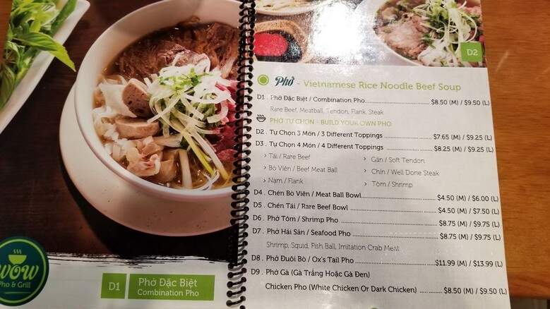 Wow Pho & Grill - Woodstock, GA menu_pic