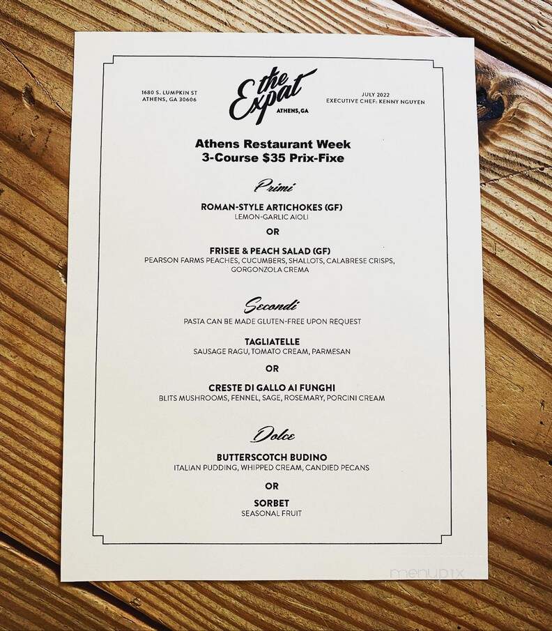 The ExPat - Athens, GA menu_pic