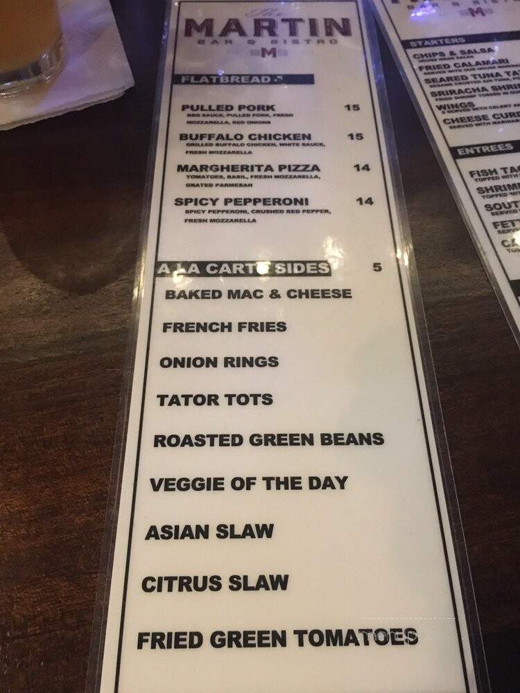 Martin Bar & Bistro - Huntsville, AL menu_pic