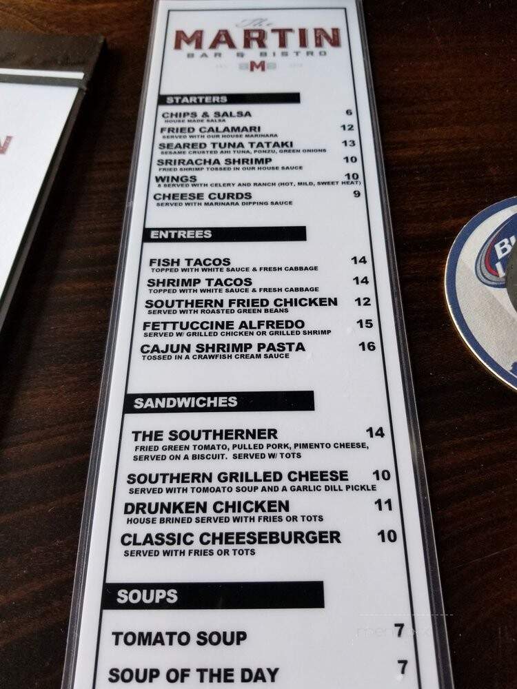 Martin Bar & Bistro - Huntsville, AL menu_pic