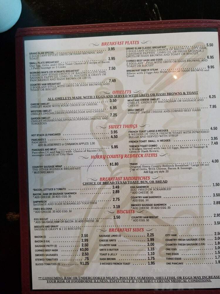 Grand Slam Cafe - Longs, SC menu_pic