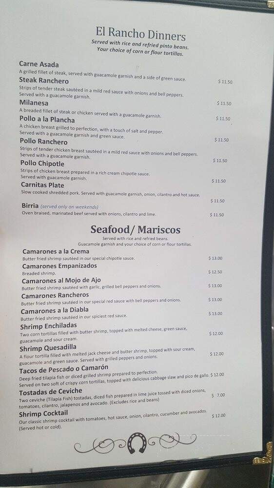 El Rancho Taqueria - Waterford, CA menu_pic