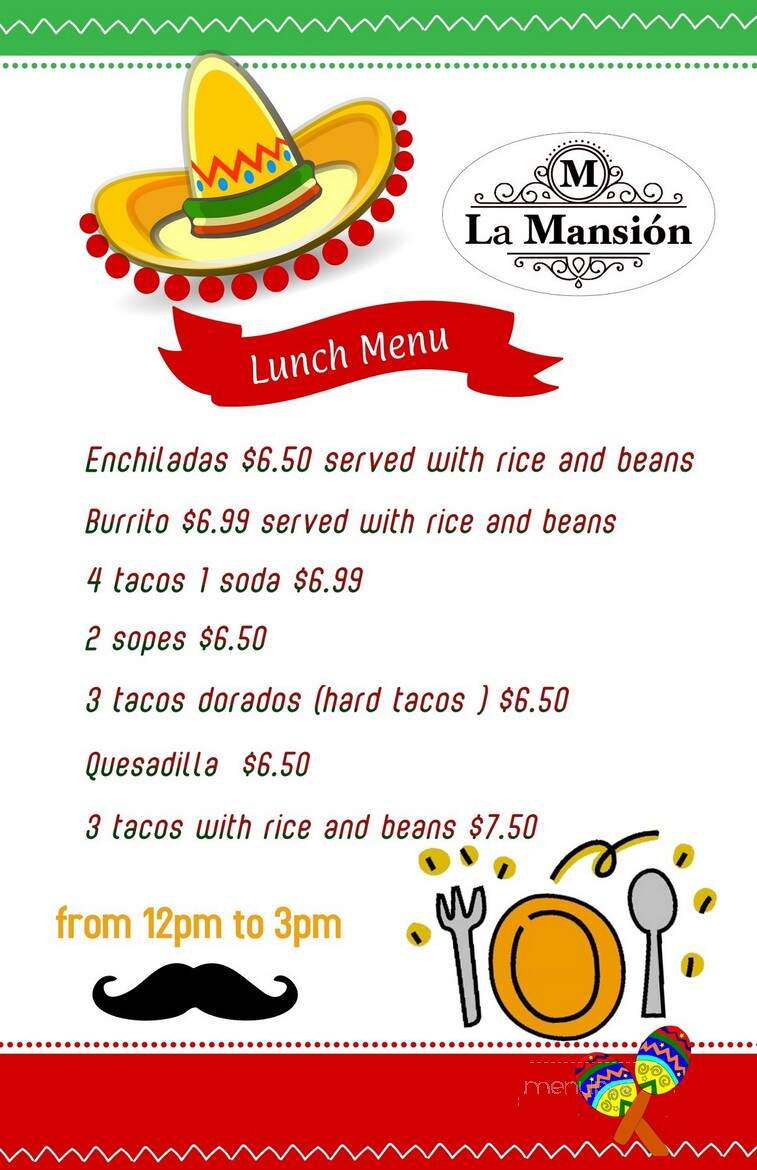 La Mansion - Lacey, WA menu_pic