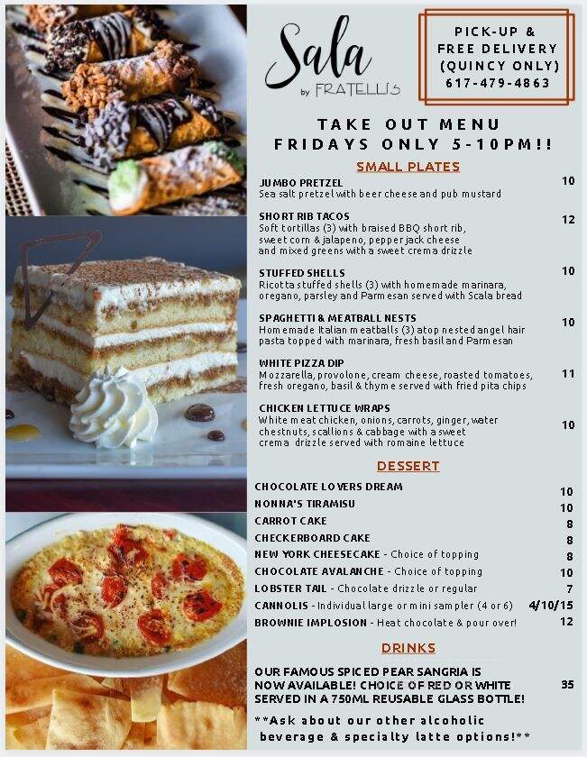 Sala by Fratelli's - Quincy, MA menu_pic