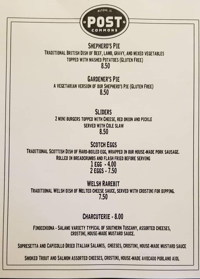Post Commons - Alton, IL menu_pic