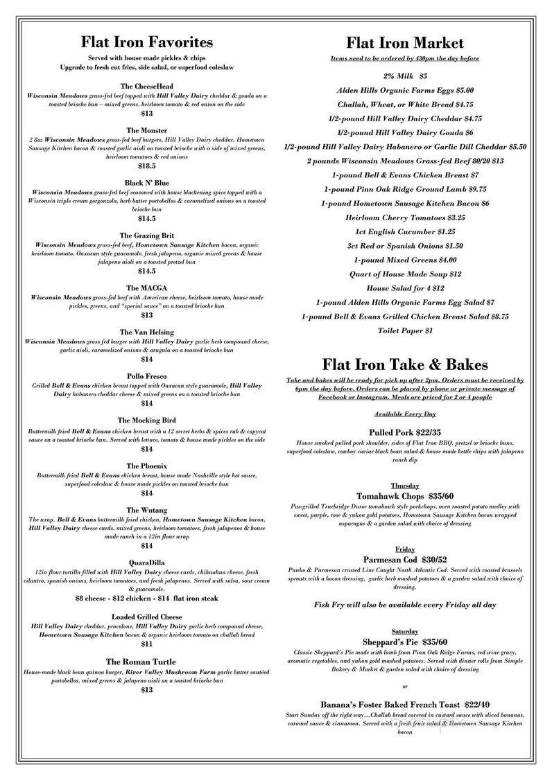 Flat Iron Tap - Lake Geneva, WI menu_pic