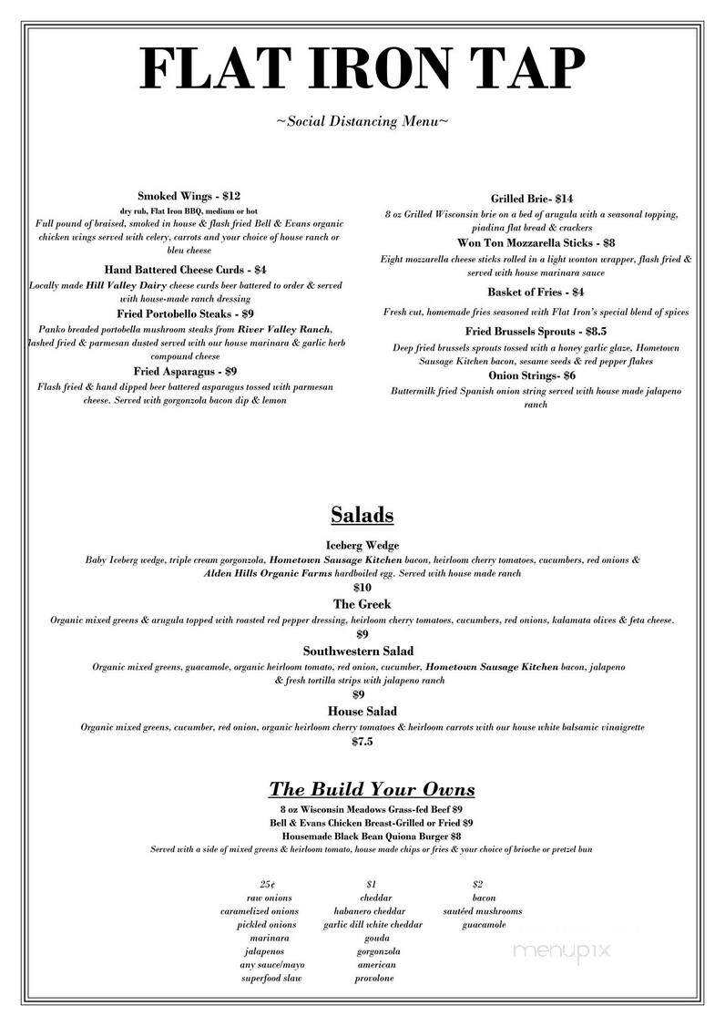 Flat Iron Tap - Lake Geneva, WI menu_pic