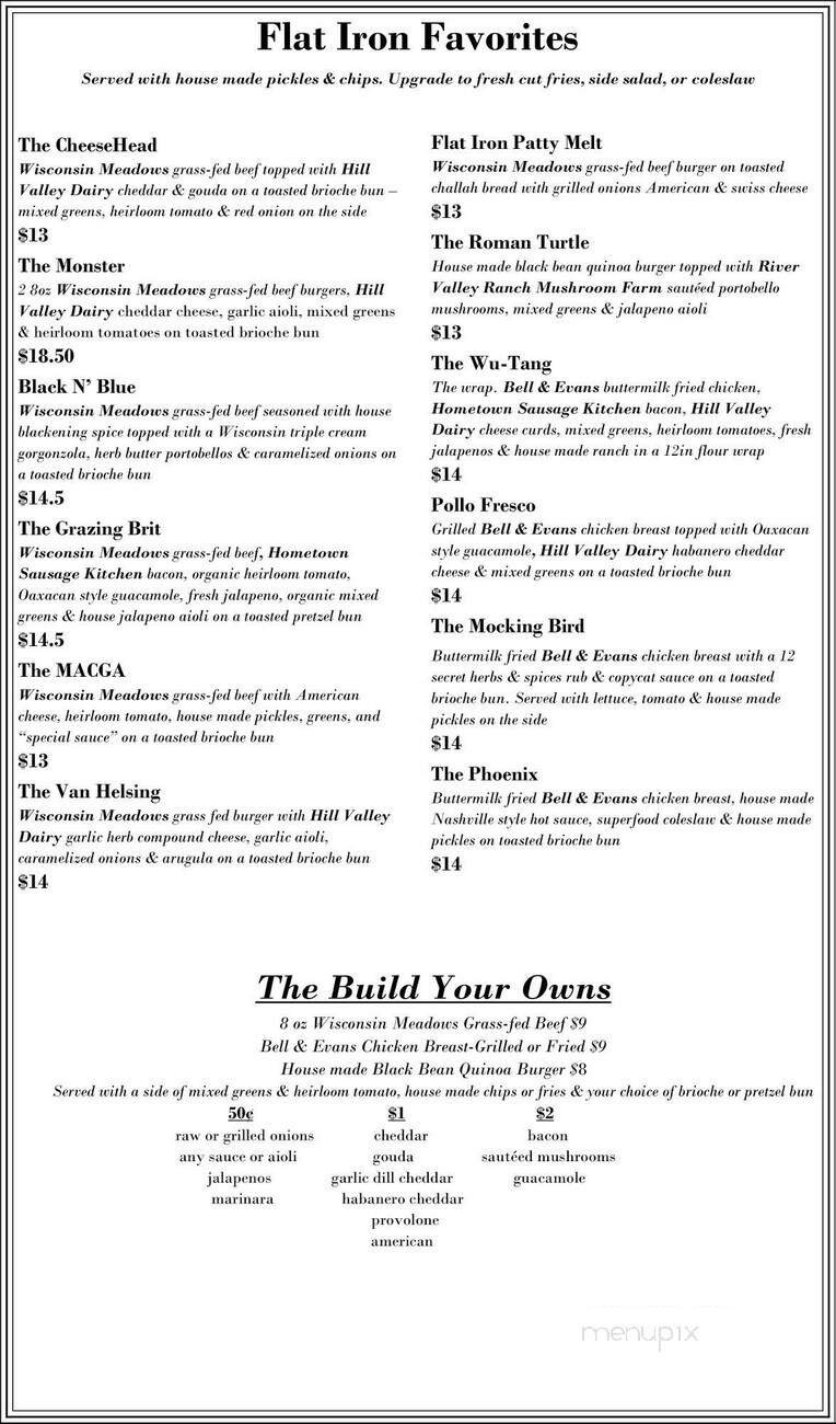 Flat Iron Tap - Lake Geneva, WI menu_pic