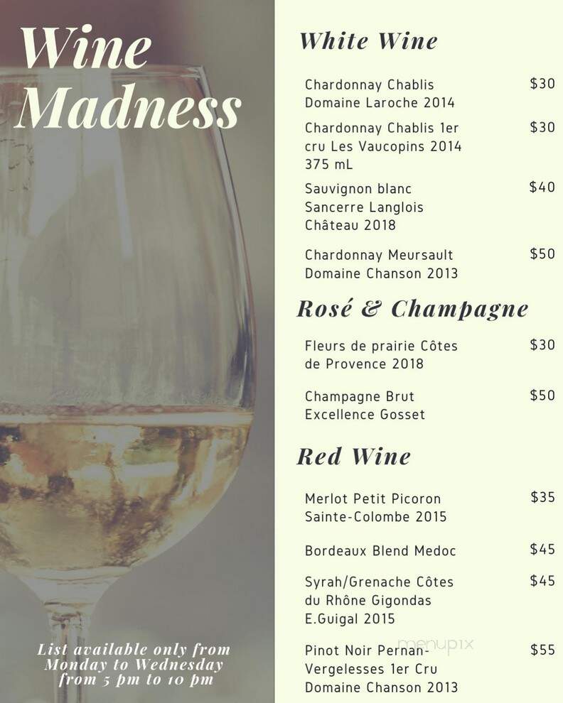 Partage - Las Vegas, NV menu_pic