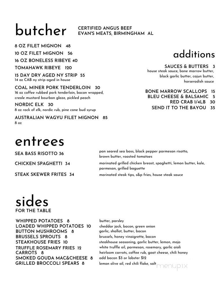 Hickory & Oak - Bowling Green, KY menu_pic