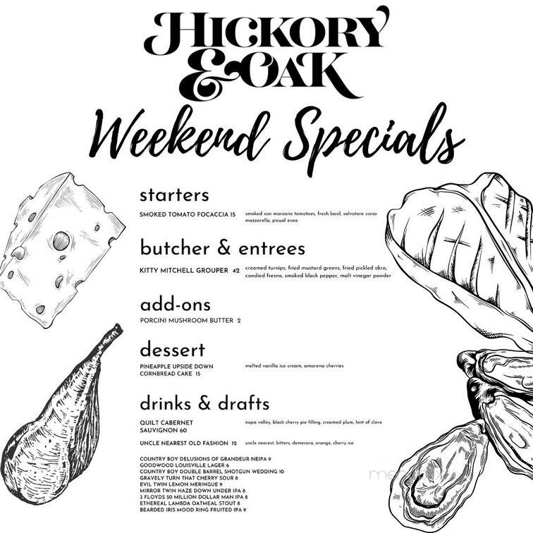 Hickory & Oak - Bowling Green, KY menu_pic