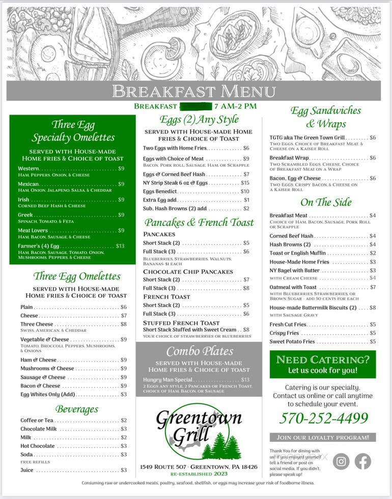 Greentown Grill - Greentown, PA menu_pic