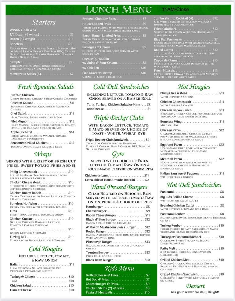 Greentown Grill - Greentown, PA menu_pic