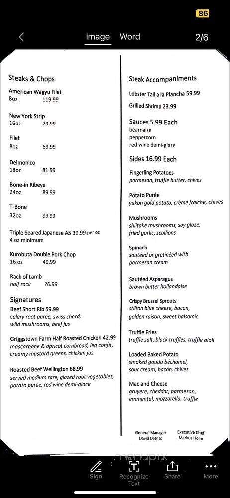 Gordon Ramsay Steak - Atlantic City, NJ menu_pic