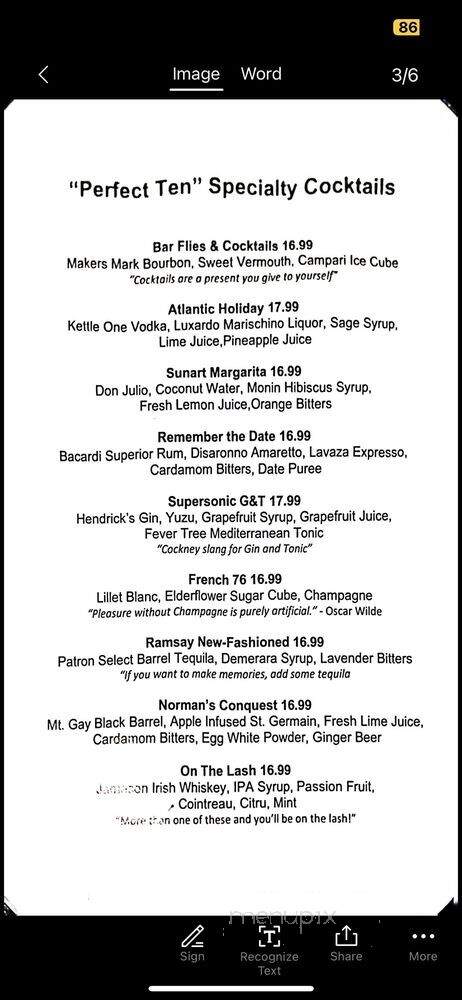 Gordon Ramsay Steak - Atlantic City, NJ menu_pic