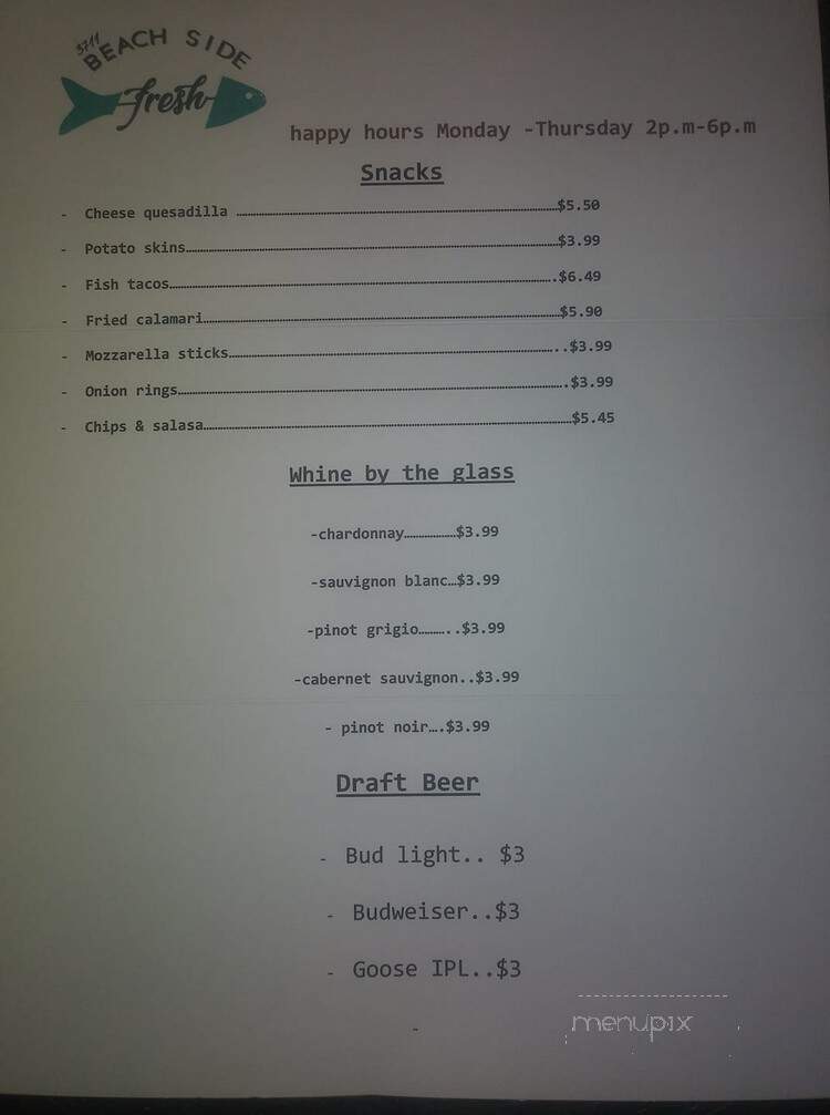3711 Beachside Restaurant - Fort Lauderdale, FL menu_pic